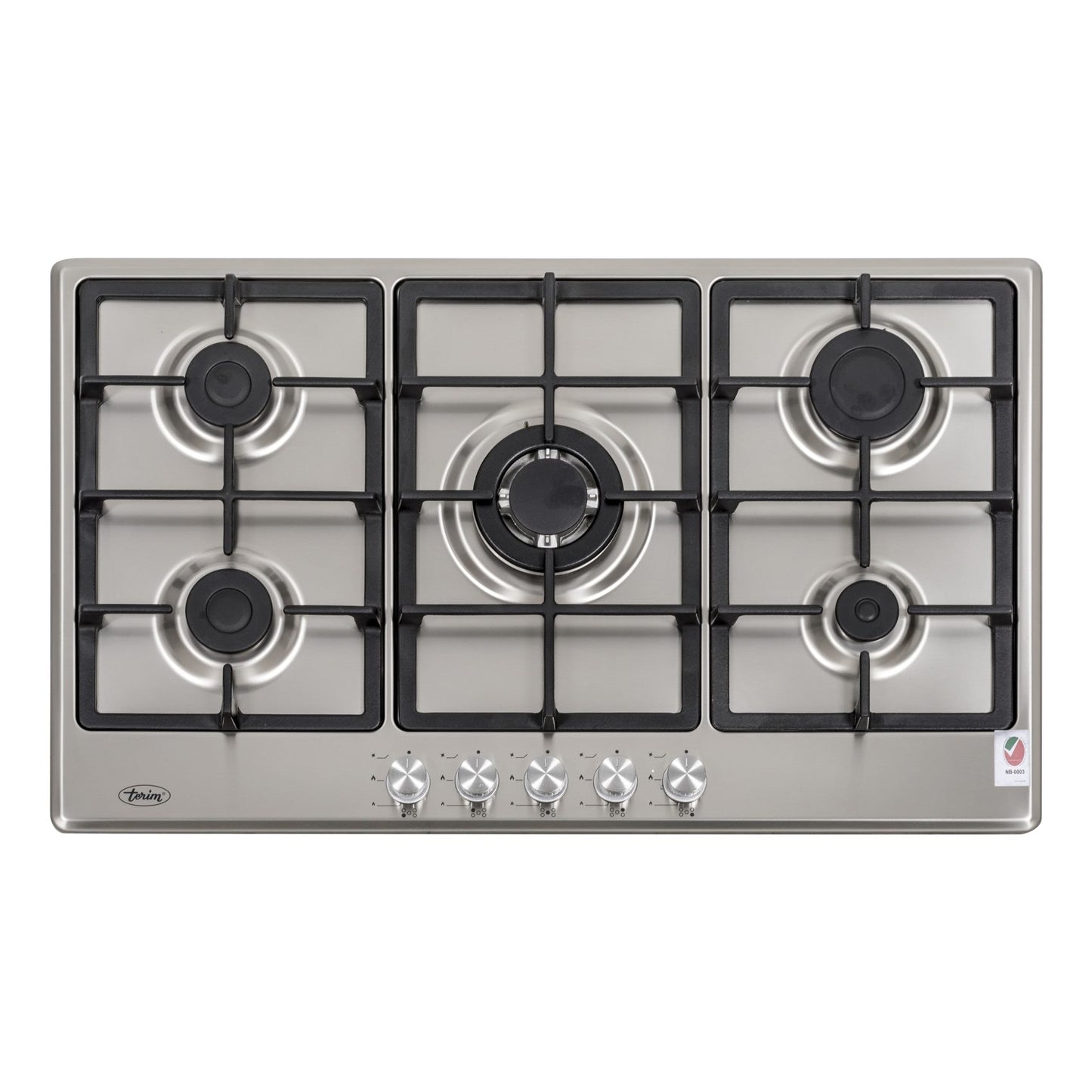 Terim 5 Burner Built-in Gas Hob, TERBIGH905SS, 90cm, Silver