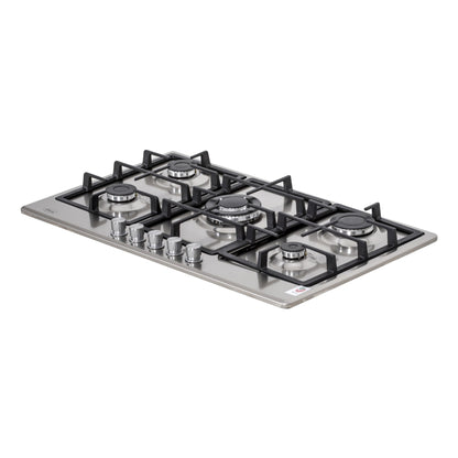 Terim 5 Burner Built-in Gas Hob, TERBIGH905SS, 90cm, Silver