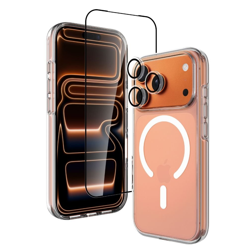 Infinyty Clear Case and Screen Protector 2-in-1 Bundle for iPhone 17 P ...