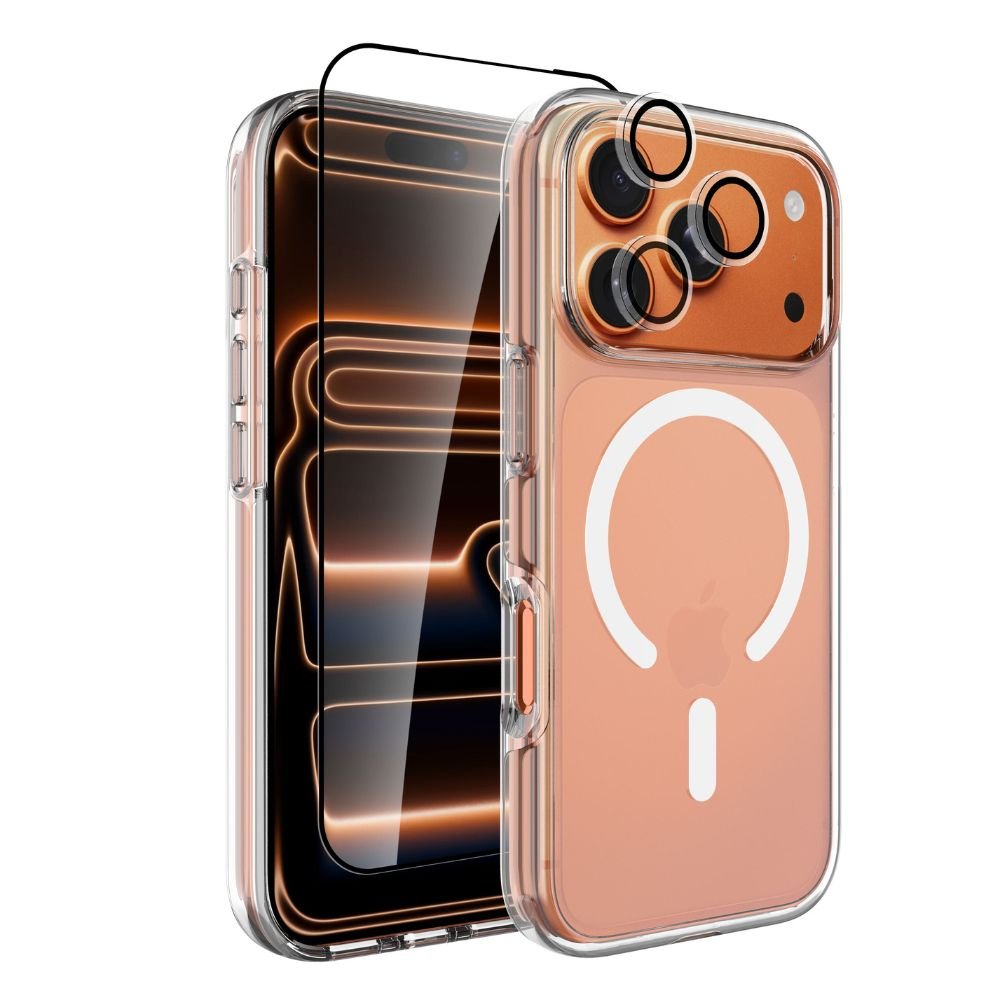 Infinyty Clear Case and Screen Protector 2-in-1 Bundle for iPhone 17 Pro