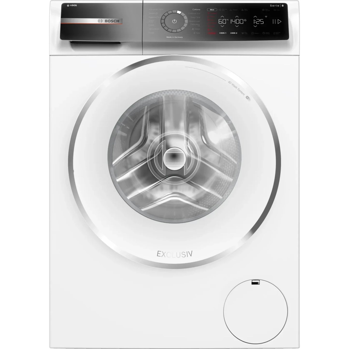 Bosch Series 8 Front Load Washing Machine, 9KG, 1400 RPM, with i-DOS Detergent Saver System, Wi-Fi, White, WGB244A0GC