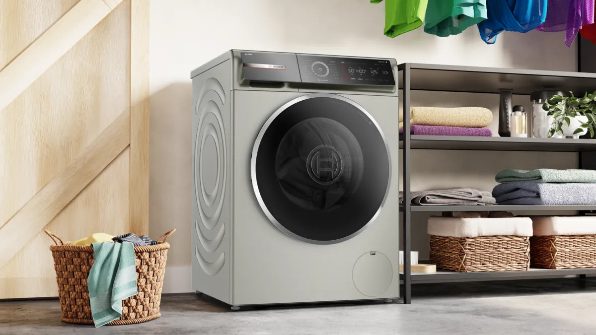 Bosch Series 8 washing machine, Front Loader 9 KG, Silver inox, WGB244AXGC