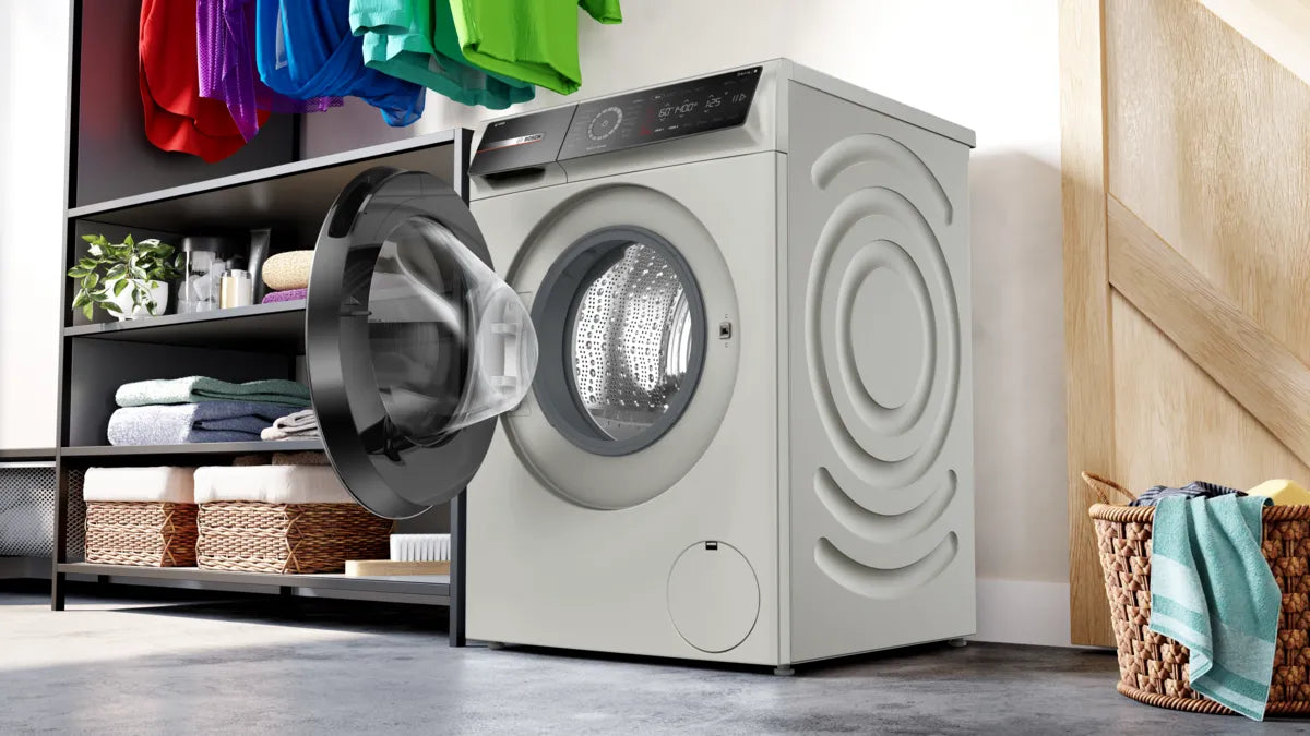 Bosch Series 8 washing machine, Front Loader 9 KG, Silver inox, WGB244AXGC