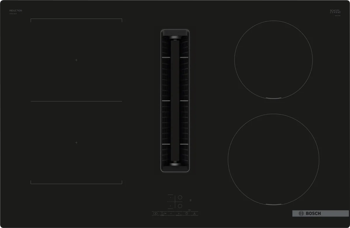 BOSCH Series 4, Induction hob with integrated ventilation system, 80 cm, surface mount without frame PVS811B16E
