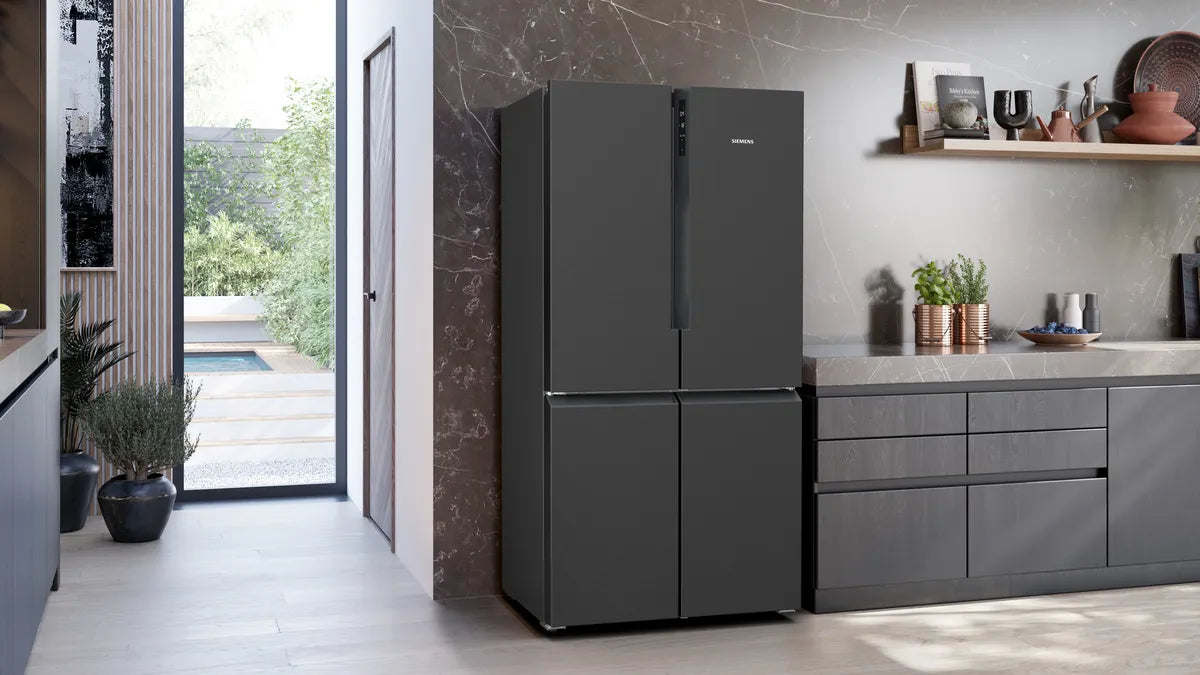 Siemens Home Connect French Door Bottom Freezer Refrigerator, 605 L, Black, KF96NAXEAG