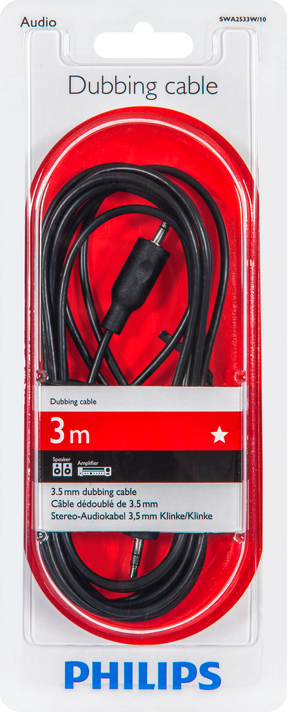 Philips Rd Cable Philips Stereo Dubbing 3m Cable, 3.5mm-to-3.5 mm, SWA2533W - Ecity ...