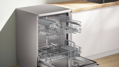 Bosch Series 2 Free Standing Dishwasher, 12 Place Setting, Silver, SMS26AI00M