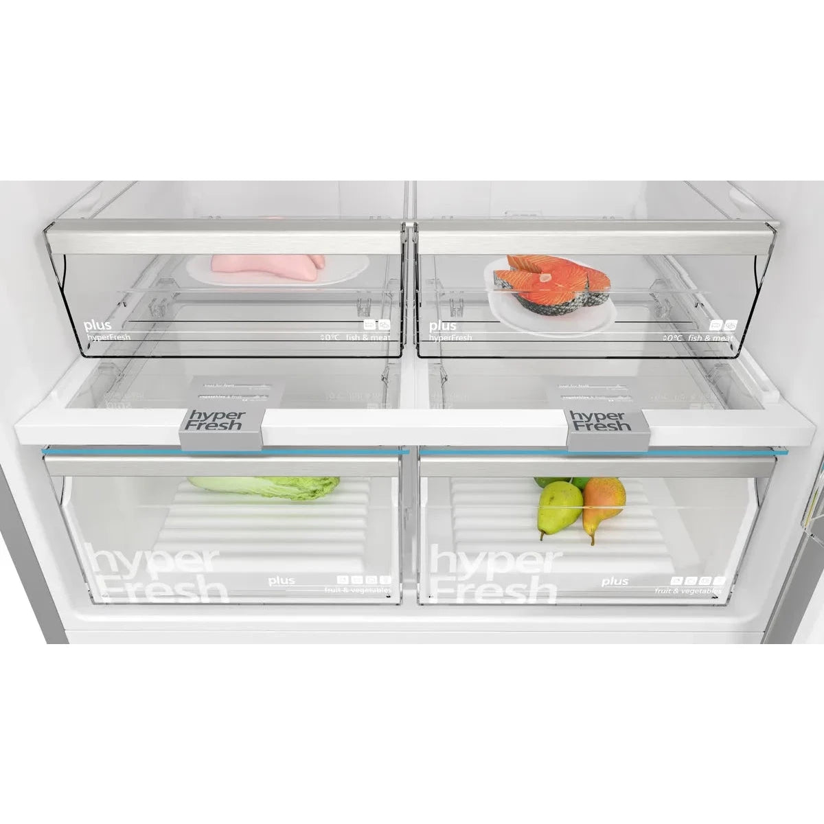 Siemens iQ500 Top Freezer Refrigerator, 641L, Wi-Fi, Stainless steel, KD86NHIE0M