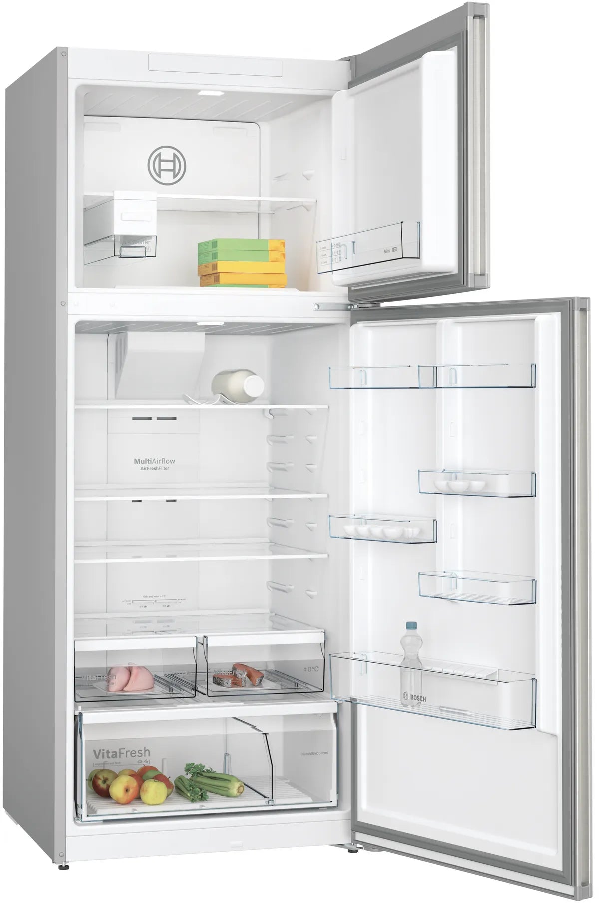Bosch Series 4 Free Standing Top Mount Refrigerator, 542L, Brushed Steel – KDN76XIE0M