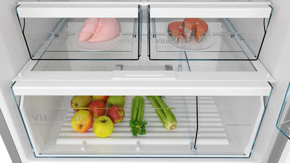 Bosch Series 4 Free Standing Top Mount Refrigerator, 542L, Brushed Steel – KDN76XIE0M