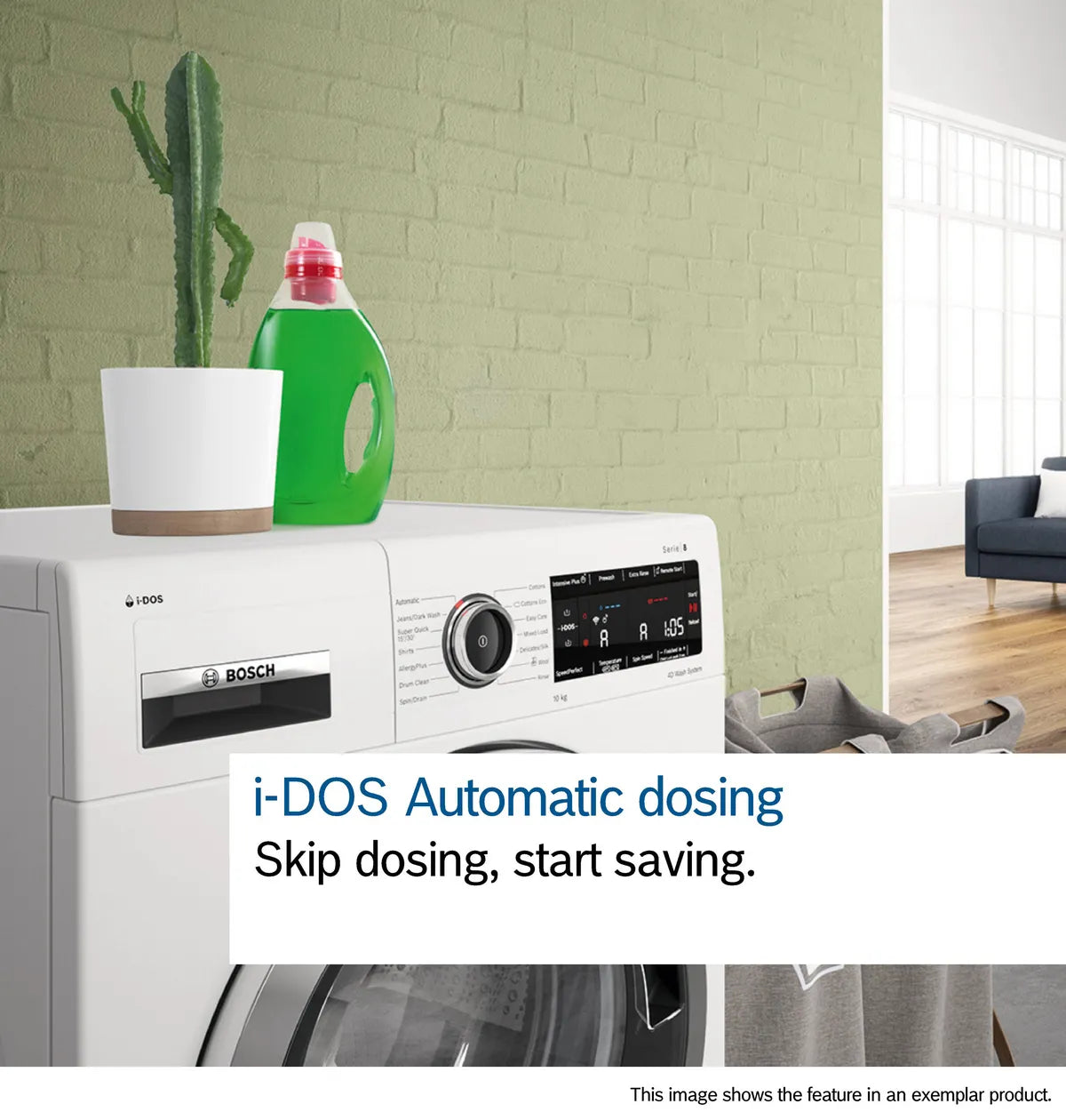 Bosch Series 8 washing machine, Front Loader 9 KG, Silver inox, WGB244AXGC