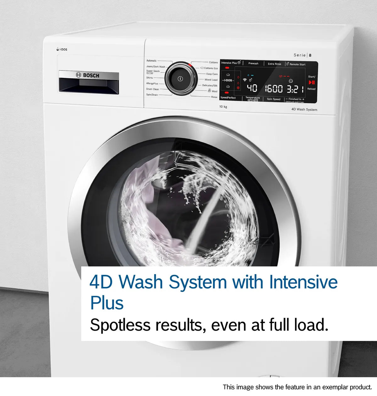 Bosch Series 8 washing machine, Front Loader 9 KG, Silver inox, WGB244AXGC