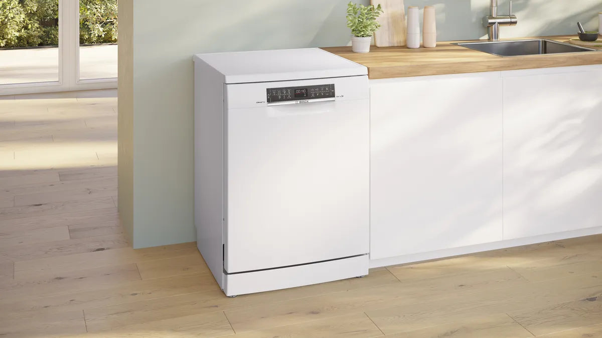 Bosch Series 6 Free Standing Dishwasher, 14 Place Setting, White – SMS6HMW76M