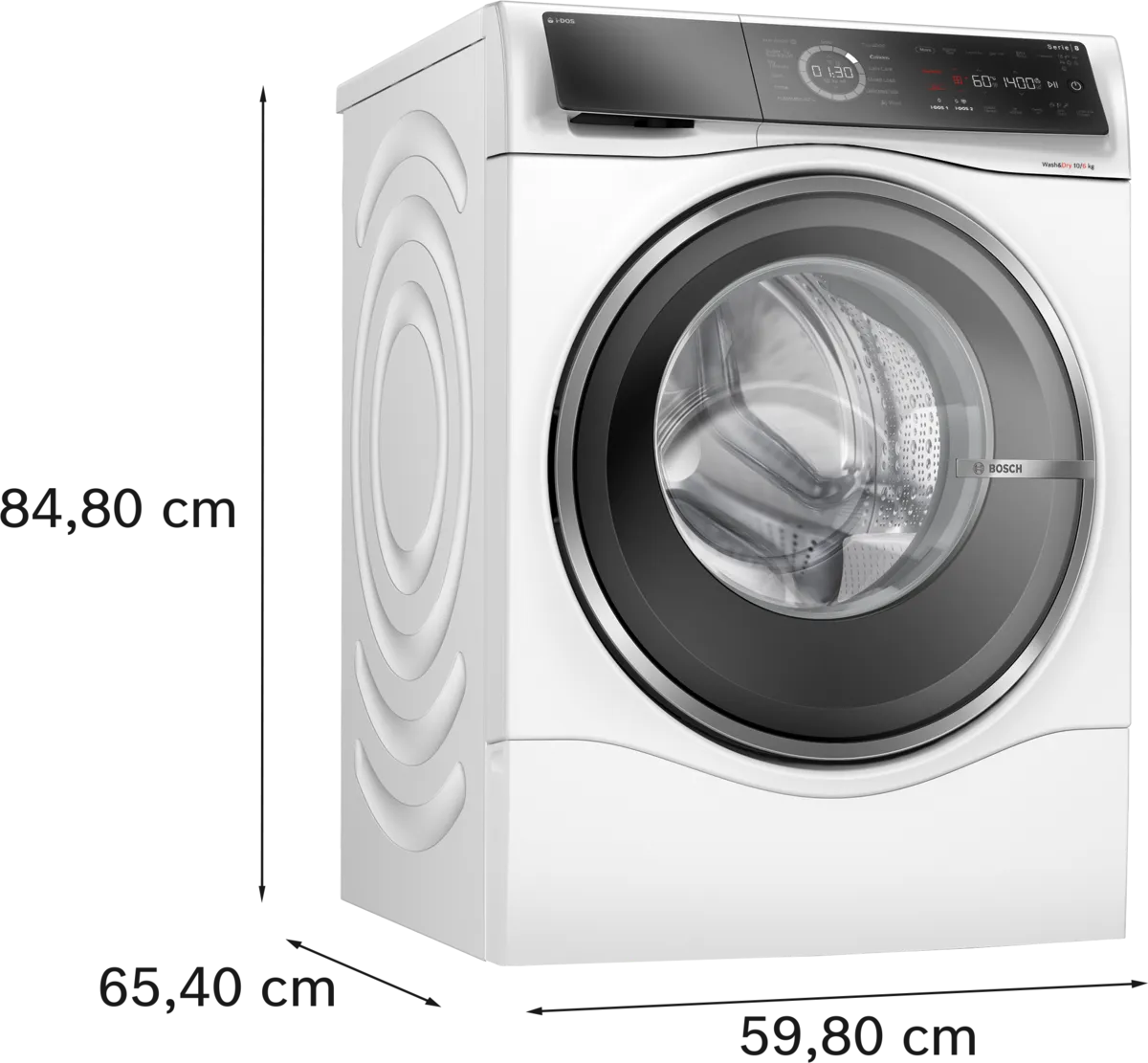 Bosch Series 8 Front Load Washer & Dryer 10 kg / 6 kg, White, WNC254A0GC