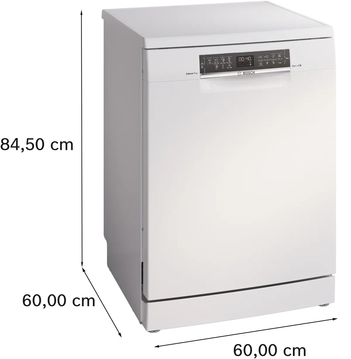 Bosch Series 6 Free Standing Dishwasher, 14 Place Setting, White – SMS6HMW76M