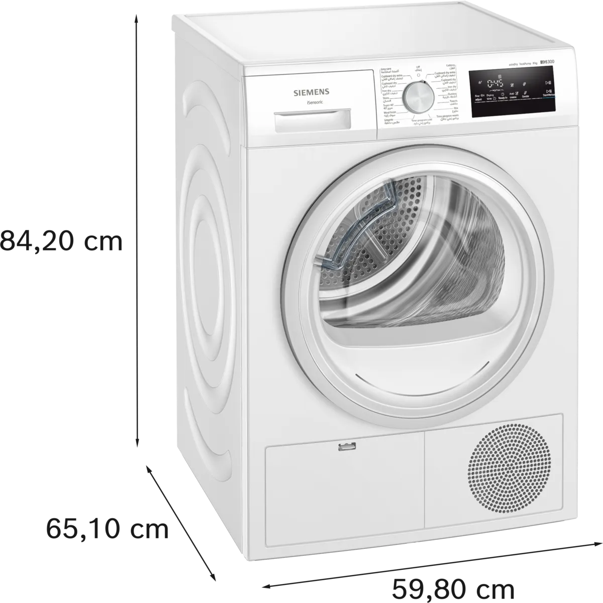 Siemens iQ300 Heat Pump Dryer, 8 Kg, White, WT45H213GC