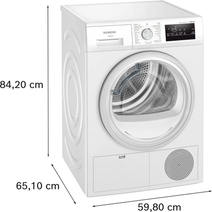 Siemens iQ300 Heat Pump Dryer, 8 Kg, White, WT45H213GC
