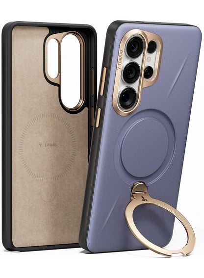 TORRAS Ostand VegSkin Vegan Leather Case for Samsung Galaxy S26 Ultra - Dark Purple
