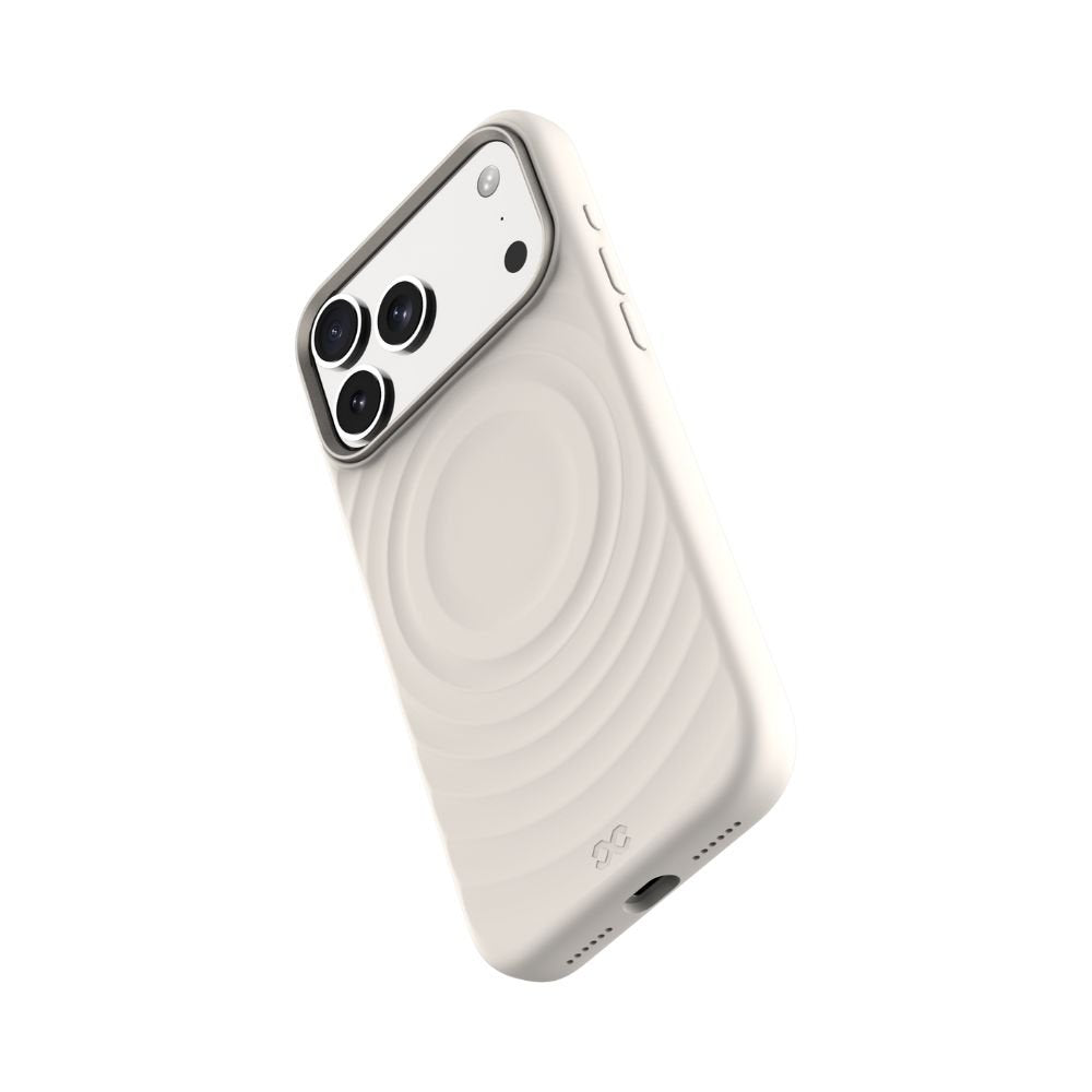Infinyty QUIVERX Ripple Case with Metallic Camera Frame for iPhone 17 Pro Max, Beige