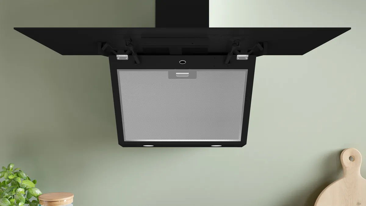 BOSCH SERIES 4 WALL-MOUNTED COOKER HOOD 90 CM, BLACK, DWK96PJ60M