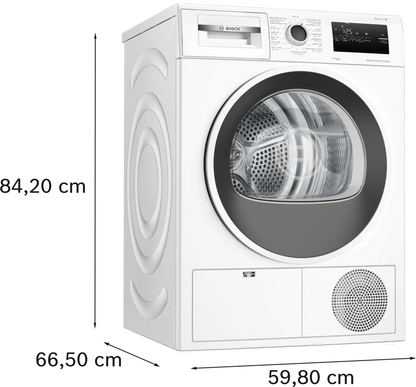 BOSCH Series 4 Front Load Tumble Dryer 8 KG, White, WTN86201GC