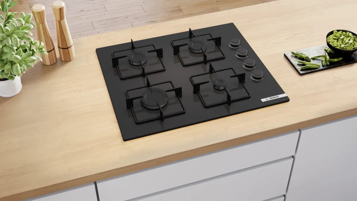 BOSCH POP6C6P30M SERIES 4 GAS HOB 60 CM BLACK