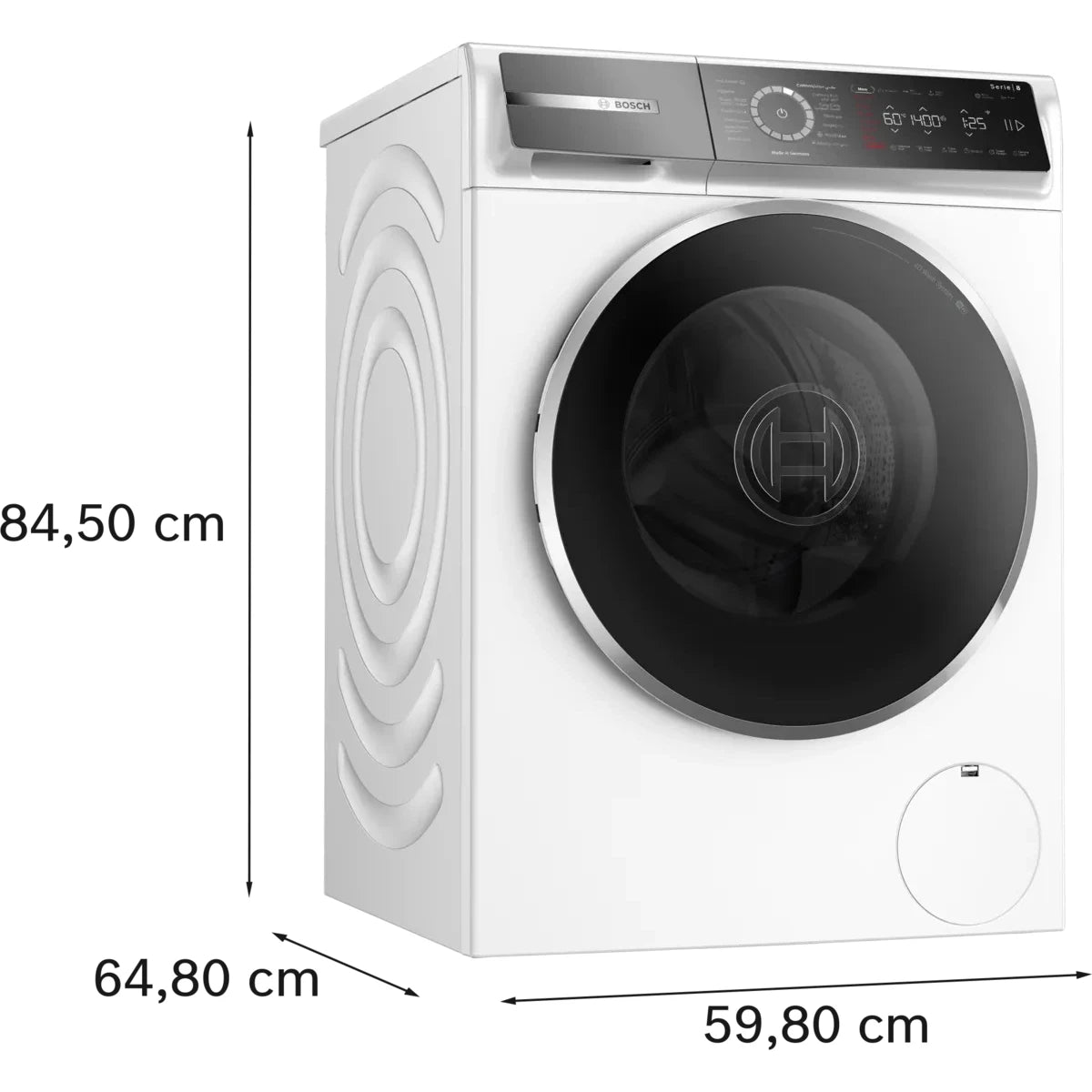 Bosch Series 8 Front Load Washing Machine, 9KG, 1400 RPM, Wi-Fi, White, WGB24400GC