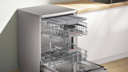 BOSCH Series 4 free-standing dishwasher, 14 Place Setting, Brushed steel anti-fingerprint, SMS4HMI25M
