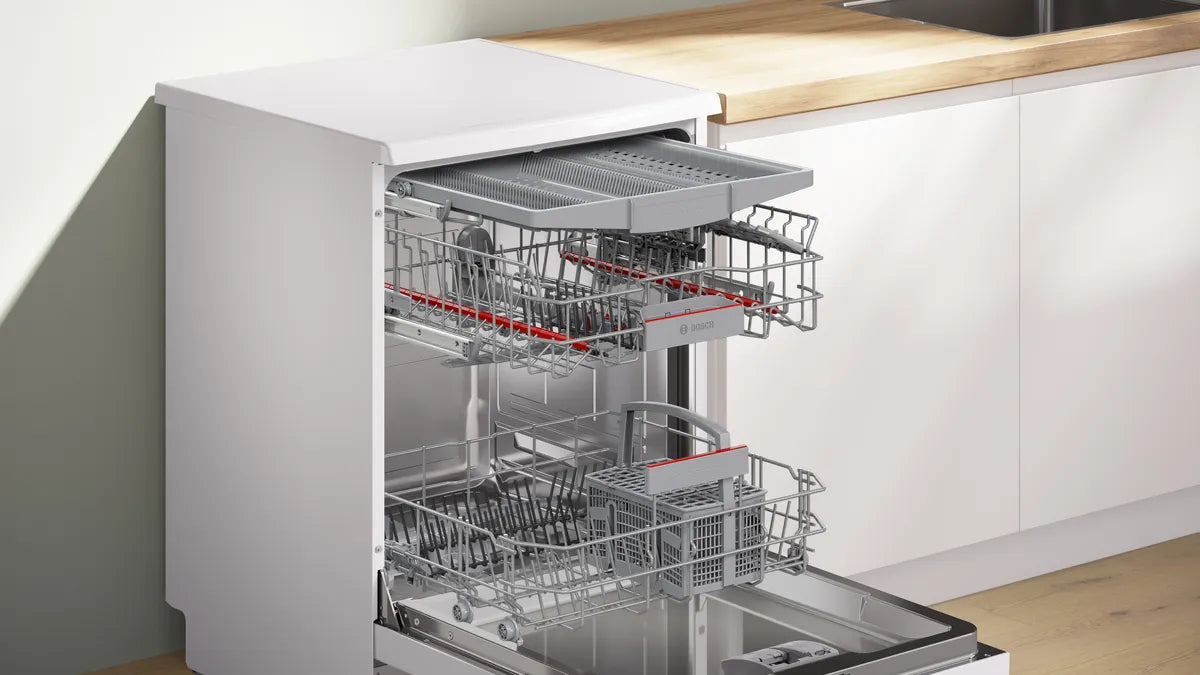 Bosch Series 6 Free Standing Dishwasher, 14 Place Setting, White – SMS6HMW76M