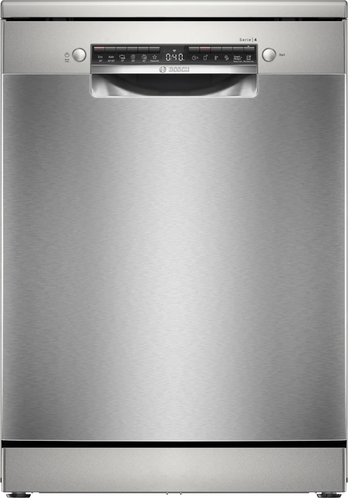 BOSCH Series 4 free-standing dishwasher, 14 Place Setting, Brushed steel anti-fingerprint, SMS4HMI25M