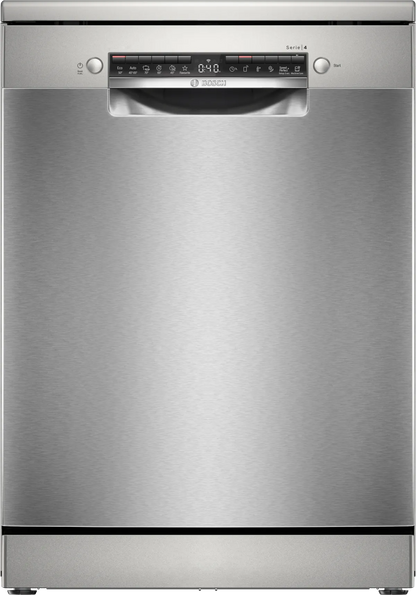 BOSCH Series 4 free-standing dishwasher, 14 Place Setting, Brushed steel anti-fingerprint, SMS4HMI25M