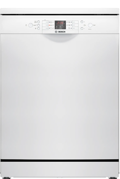 BOSCH Series 2 free-standing dishwasher 60 cm, 12 Place Setting, White, SMS26AW00M