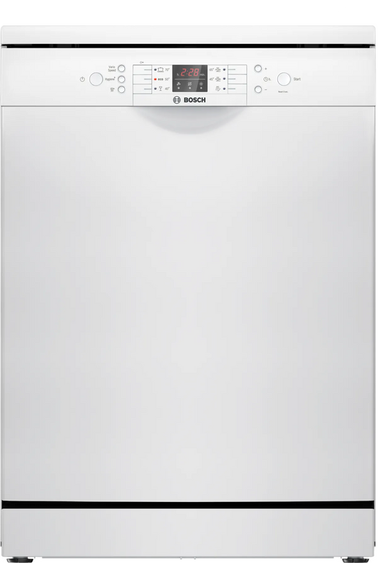 BOSCH Series 2 free-standing dishwasher 60 cm, 12 Place Setting, White, SMS26AW00M
