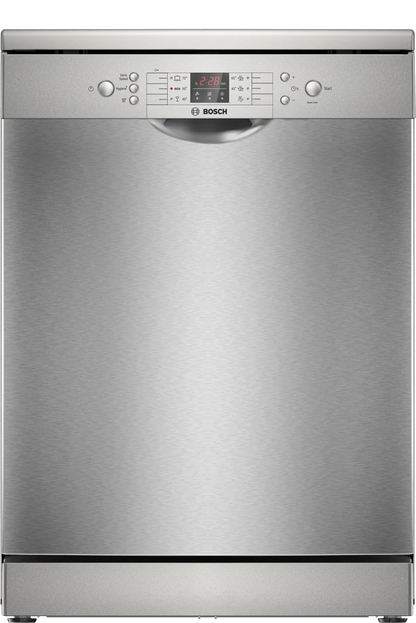 Bosch Series 2 Free Standing Dishwasher, 12 Place Setting, Silver, SMS26AI00M