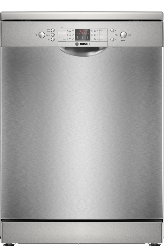 Bosch Series 2 Free Standing Dishwasher, 12 Place Setting, Silver, SMS26AI00M