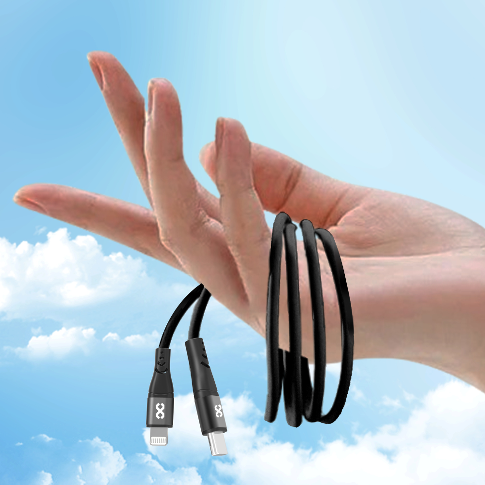 Infinyty Flexera Silicone Lightning Cable USB-C to Lightning, 60W, 1m, Black