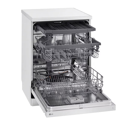 LG Free-Standing Dishwasher, 14 Place Settings, 9 Programs, White, DFC513FW