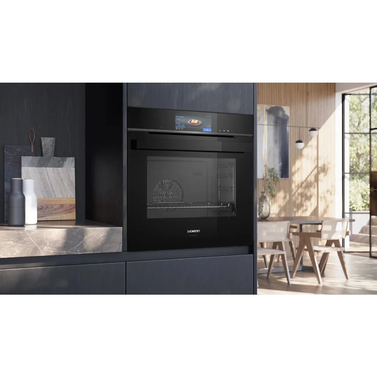 Siemens iQ700 Built-in Oven with Steam function, 60 x 60 cm, Wi-Fi, Black, HS958GED1B