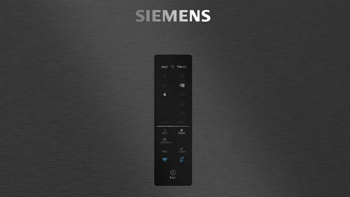 Siemens iQ700 Home connect Bottom Freezer Refrigerator, 682L, Brushed Black, KG86PAXB0M