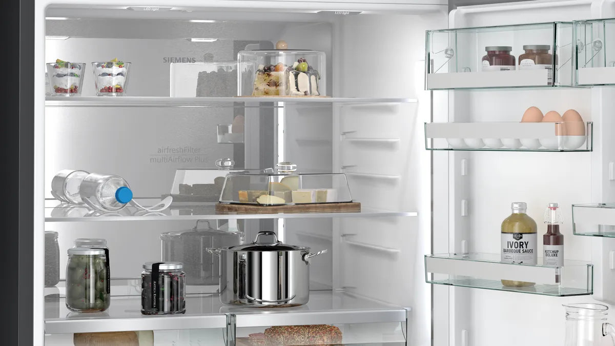 Siemens iQ700 Home connect Bottom Freezer Refrigerator, 682L, Brushed Black, KG86PAXB0M