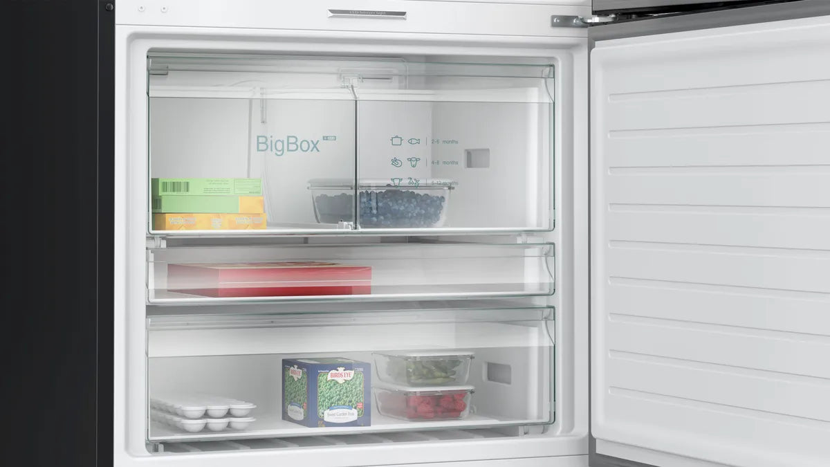 Siemens iQ700 Home connect Bottom Freezer Refrigerator, 682L, Brushed Black, KG86PAXB0M