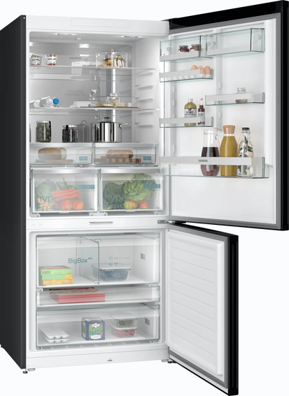Siemens iQ700 Home connect Bottom Freezer Refrigerator, 682L, Brushed Black, KG86PAXB0M