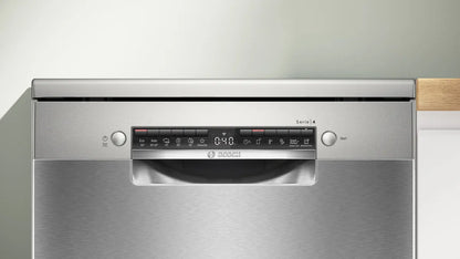 BOSCH Series 4 free-standing dishwasher, 14 Place Setting, Brushed steel anti-fingerprint, SMS4HMI25M