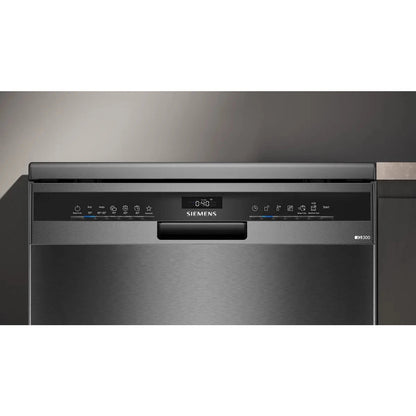 Siemens iQ300 14 Place Settings Freestanding Dishwasher, 60 cm, Wi-Fi, Black Inox, SN23HC25MM