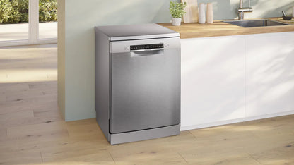 BOSCH Series 4 free-standing dishwasher, 14 Place Setting, Brushed steel anti-fingerprint, SMS4HMI25M