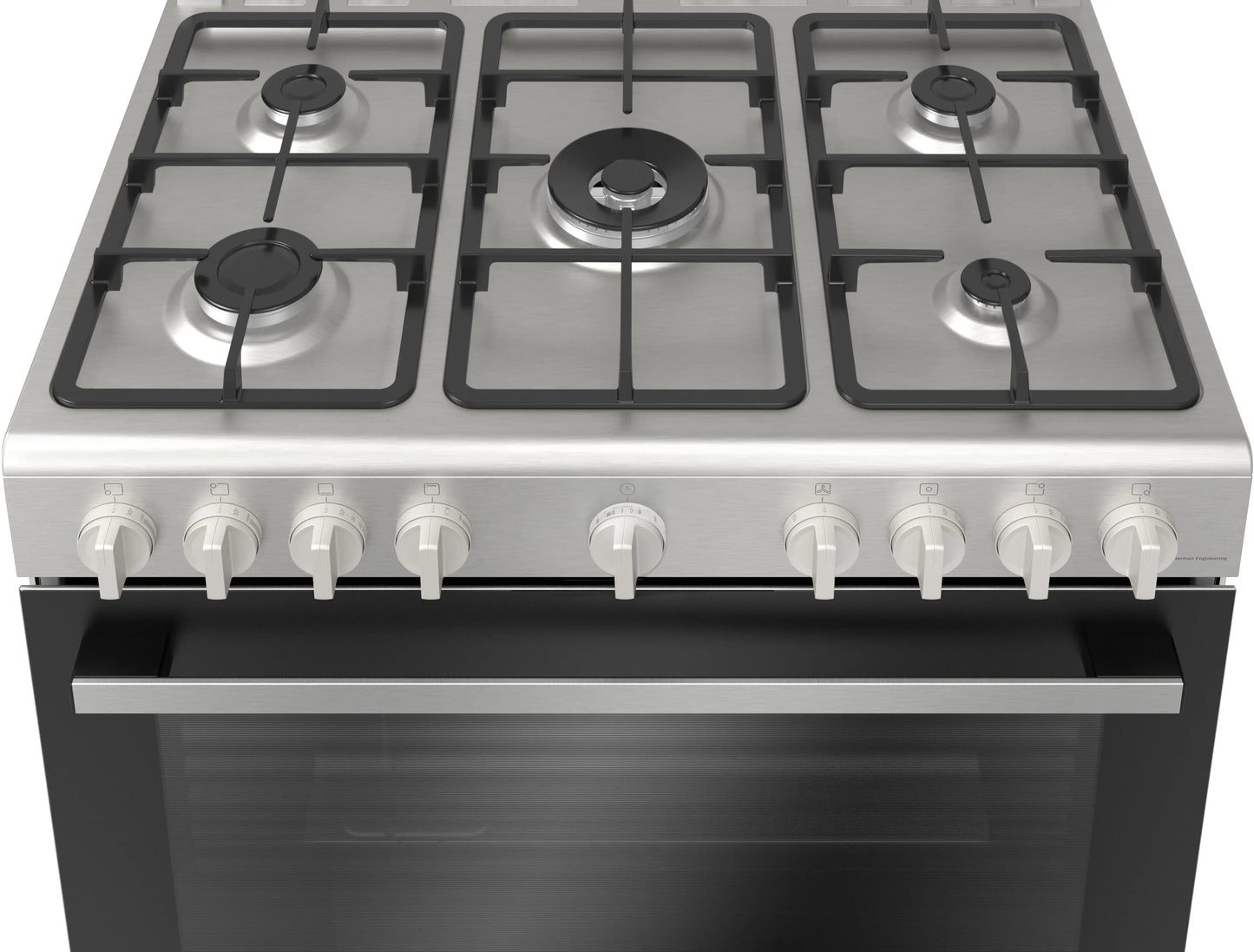 BOSCH Series 2 5 Burner Full Gas Cooker, 90 cm, Stainless steel, HGV1D8W50M