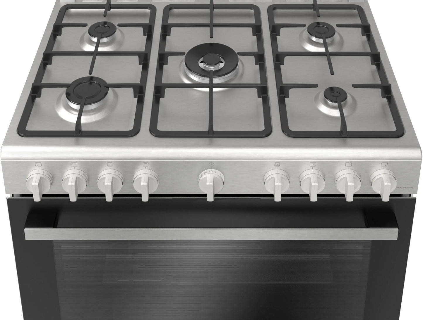 BOSCH HGV1ISW50M Series 4 5 Burner Full Gas Cooker, 90 cm