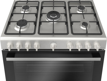 BOSCH HGV1ISW50M Series 4 5 Burner Full Gas Cooker, 90 cm