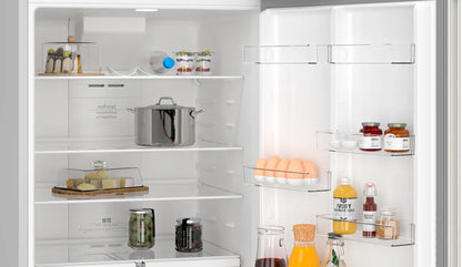 SIEMENS iQ300 free-standing fridge-freezer with freezer at top, Brushed steel anti-fingerprint, KD76NXIE1M