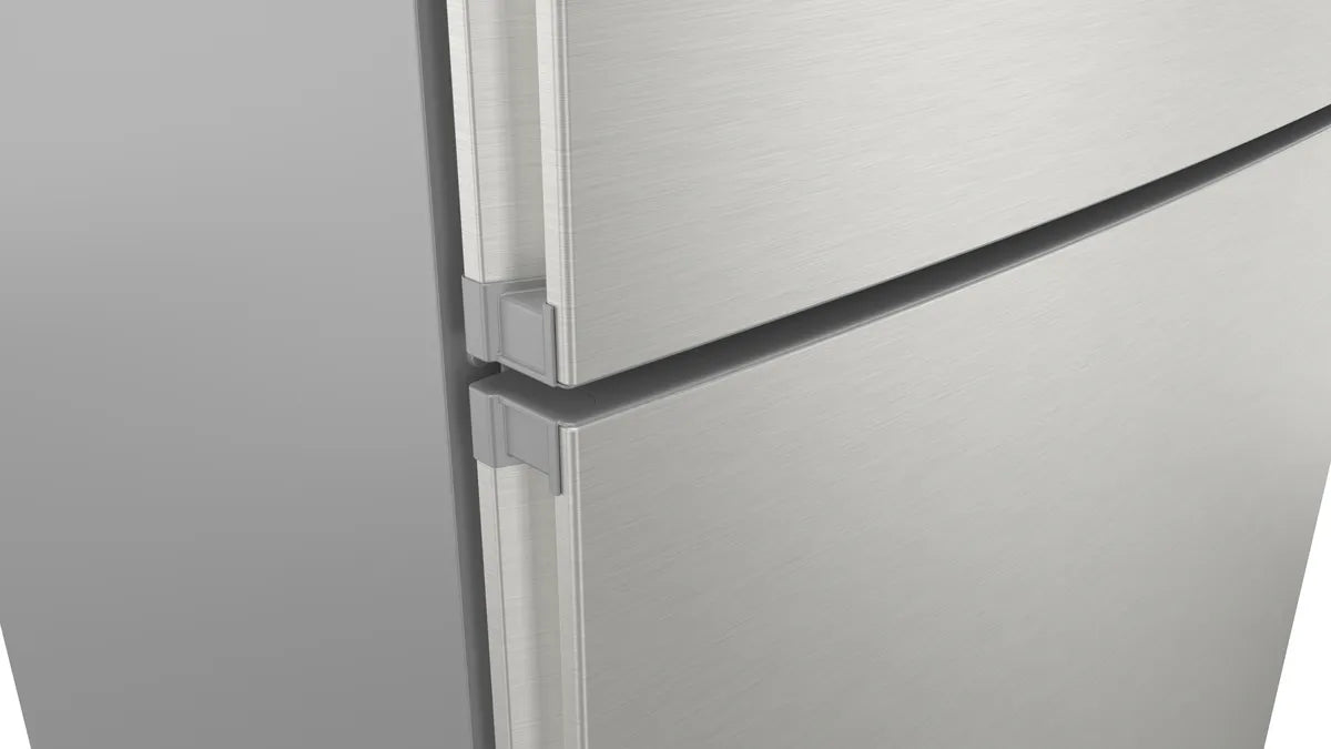SIEMENS iQ300 free-standing fridge-freezer with freezer at top, Brushed steel anti-fingerprint, KD76NXIE1M